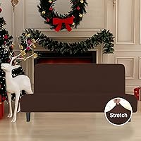 Vista 2 de Easy-Going Funda elástica para futón, funda para sofá sin brazos, protector de muebles sin reposabrazos, funda suave con parte inferior elástica