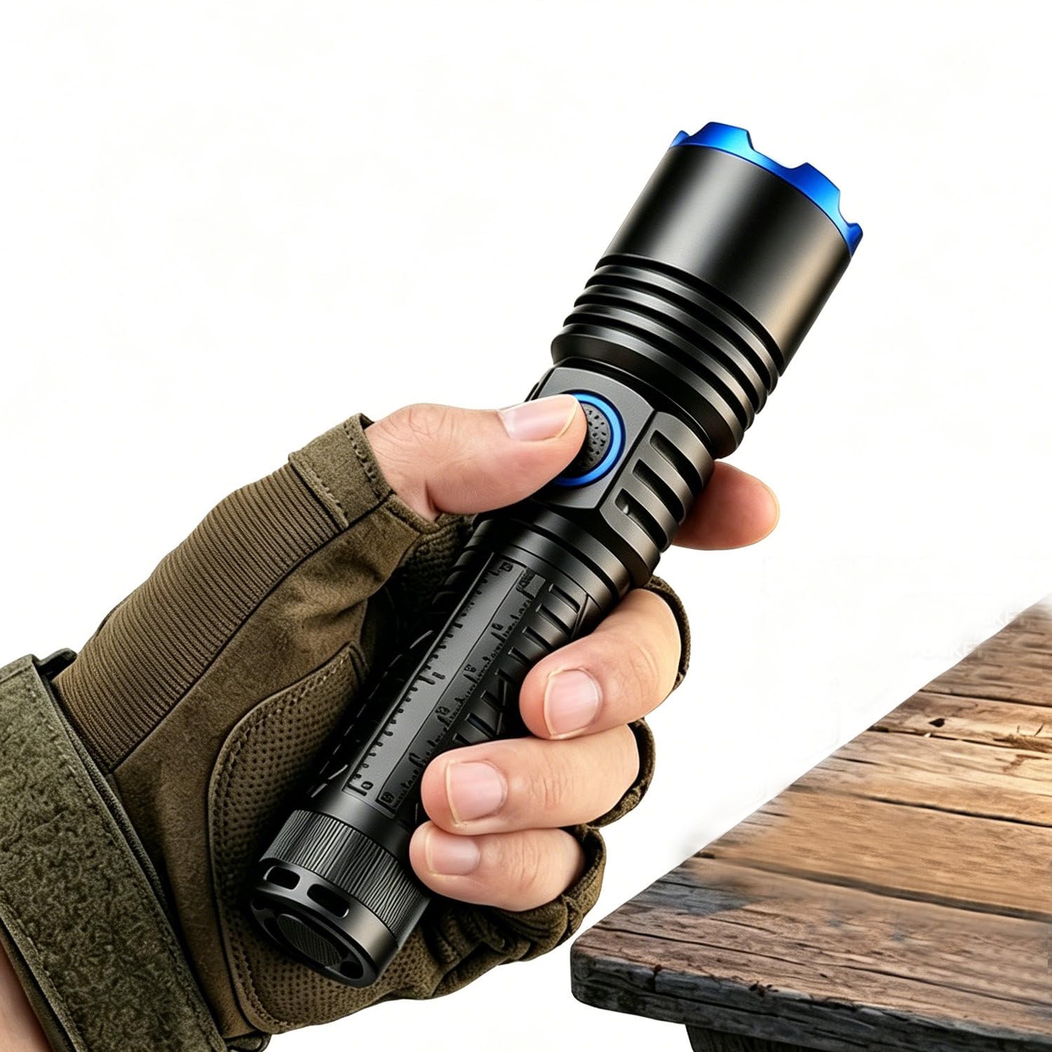 CelyToe Rechargeable Flashlight, Strobe Flashlight with Multi-Function Lanyard, IP54 Waterproof, Durable for Outdoor Activities & Emergency Use