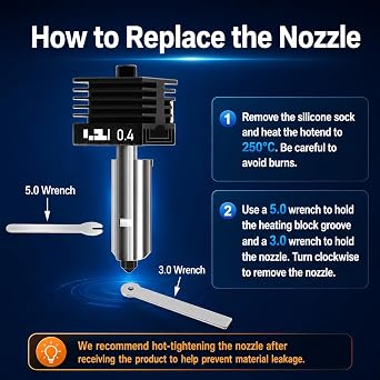 3PCS 0.4mm Hotend Compatible with Bambu Lab X2D/P2S/H2S/H2D/A1/A1 Mini – Quick Swap Extruder Print Head with 3 Silicone Cover Socks