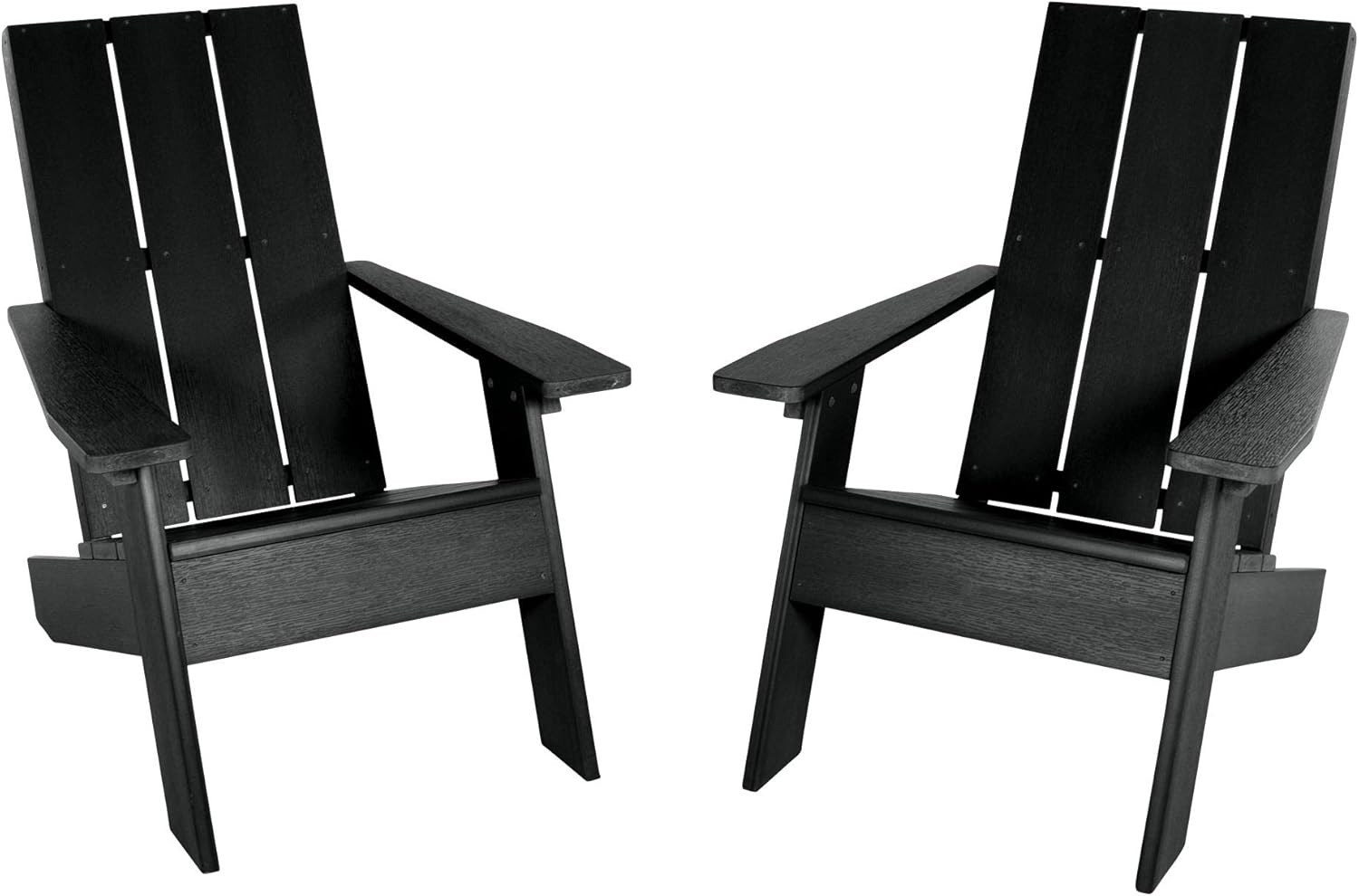 Highwood Italica Modern Adirondack Chairs 2-Piece Set, Black