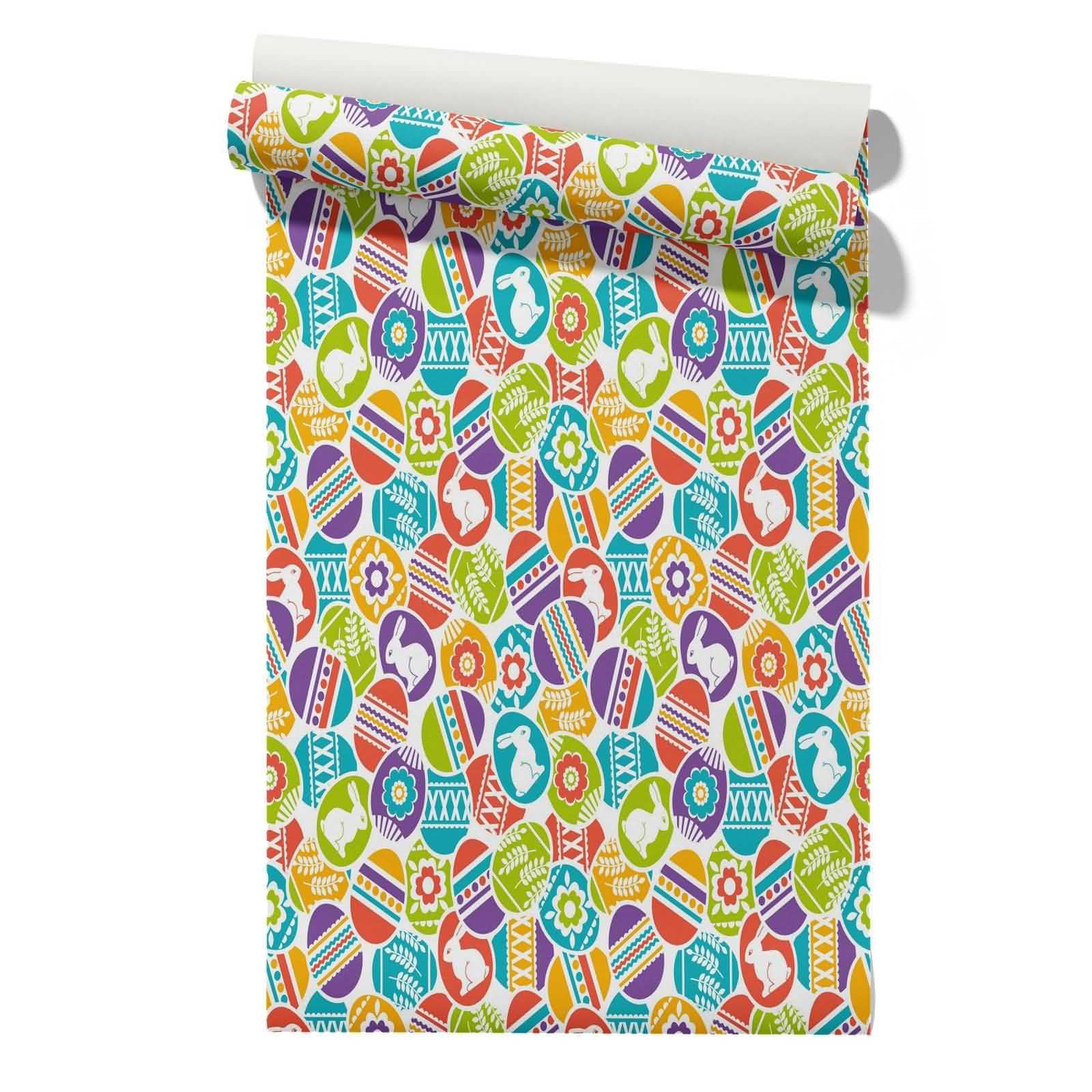 CEVAN Bedroom Wallpaper Geometric Self Adhesive Crack Repair Tape Rabbit Easter Egg Living Dark Covering Waterproof PVC Wallpaper for Countertops 45x500cm