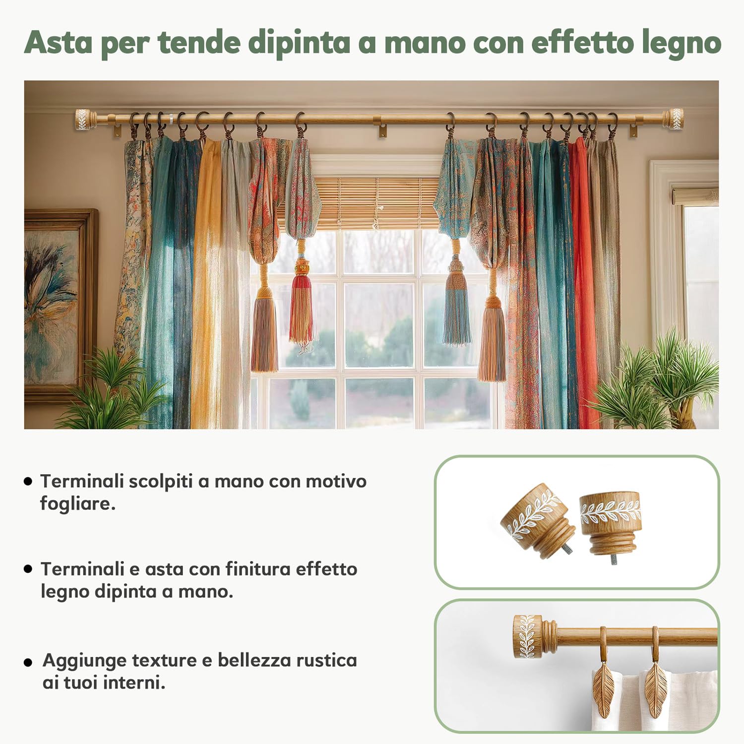 Barra Cortinas Extensible Con Acabado De Madera Oscura,Longitud 80-148 Cm,InstalacióN Mural,Modelo Corto,DiáMetro De Varilla 25 Mm,Capacidad De Carga De 15 Kg,Apta Para SalóN,Dormitorio