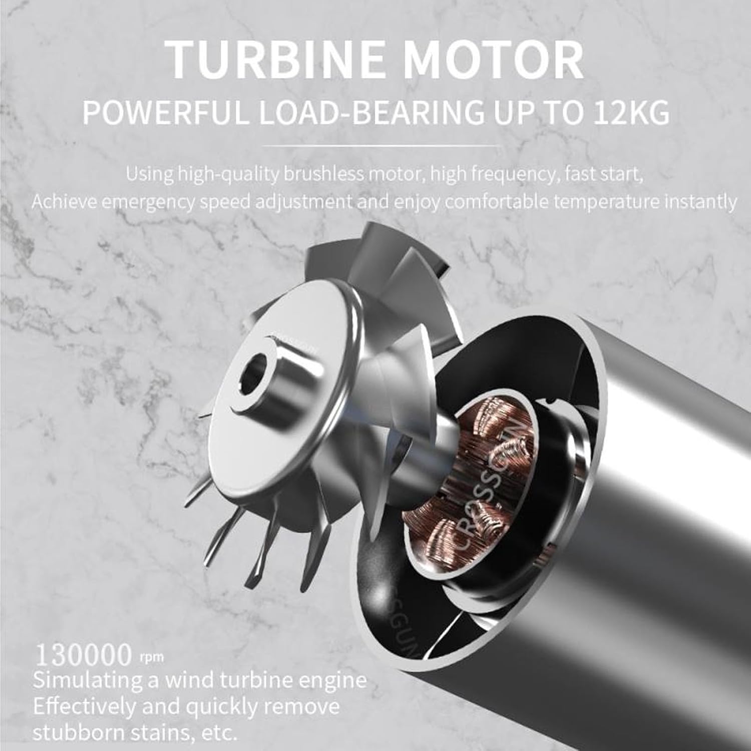 Jet Dry Blower, Quiet 150W 130000RPM Portable Hand Jet Blower for Indoor (Grey)