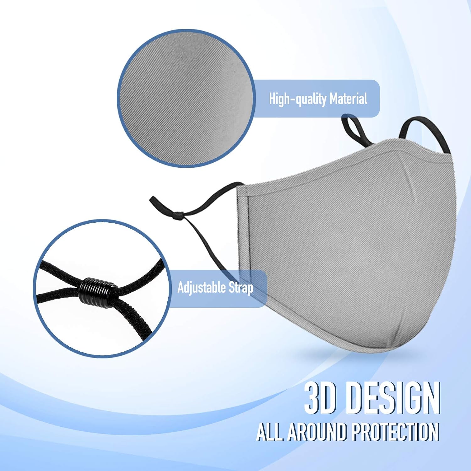 6 Pack Cloth Cotton Protective Covers with 12 Carbon Filter,Washable Reusable Cotton Blend Protection Cover