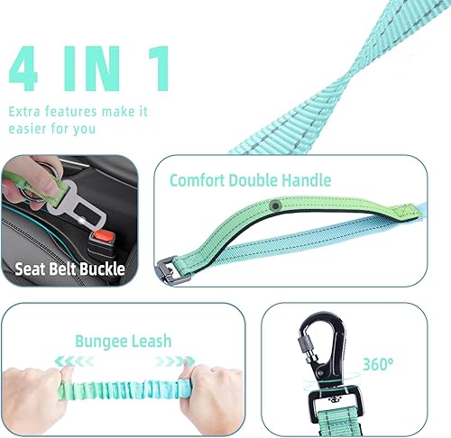 Miniatura 4 de Roses&Poetry Correa de perro manos libres para perros medianos y grandes, resistente, sin tirones, correa de cintura para correr para caminar y