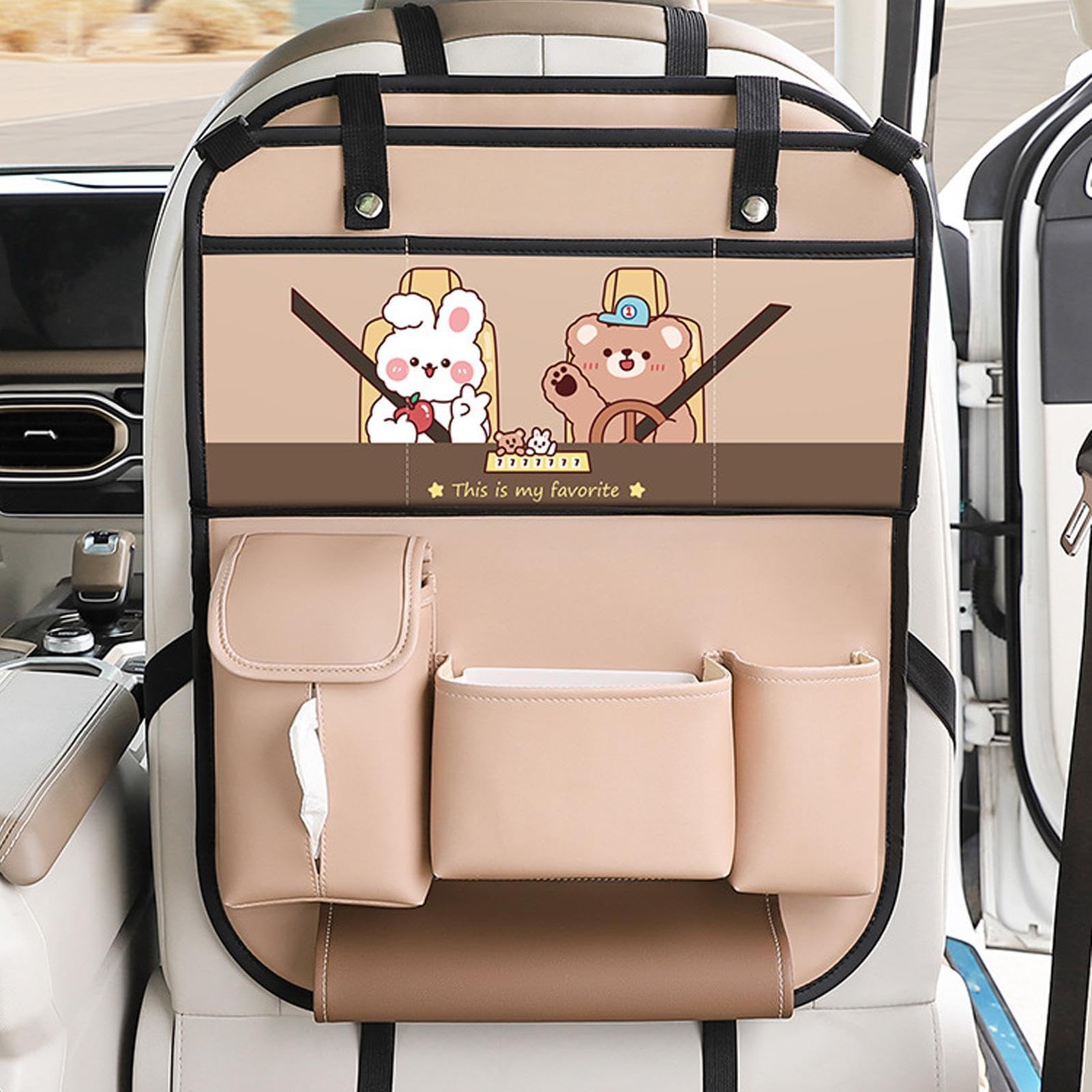 Organizer per Schienale Auto Portaoggetti Pieghevole Impermeabile | Organizer Porta Auto per Bagagliaio Viaggio Campeggio SUV Passeggero Tazze Snack Cibo Laptop
