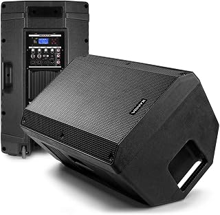 VSA-BT Pair of Active Stage Monitor PA Speaker System Two-Way Bi-Amplified Foldback 12 Inch 1600w