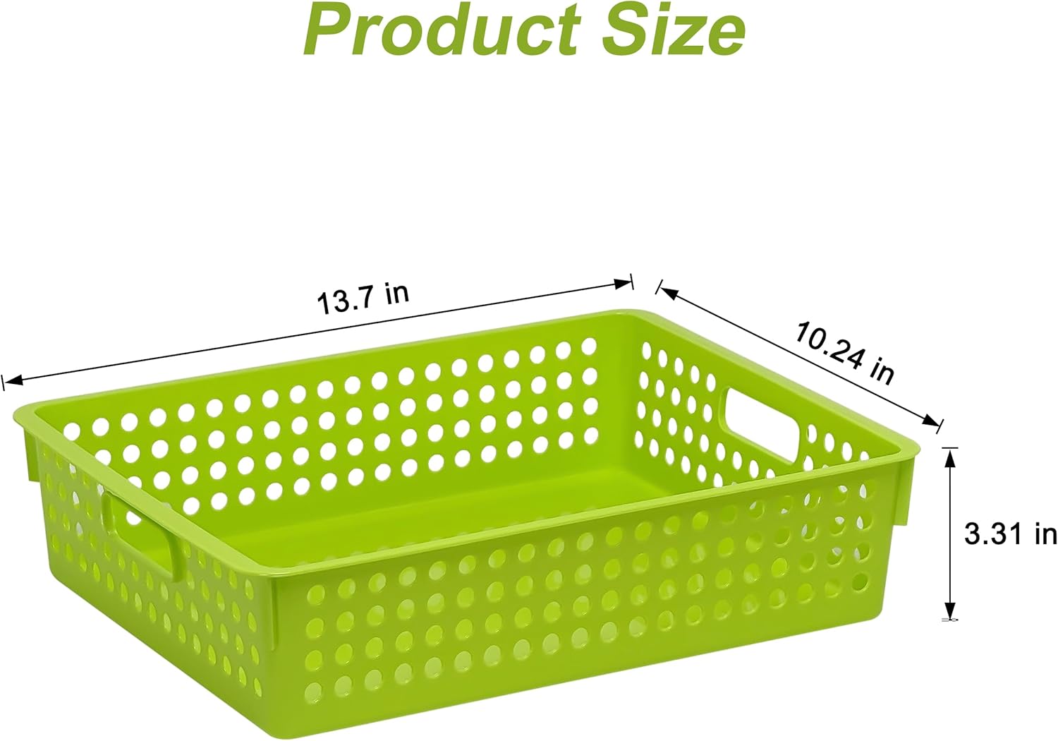 Soddeph 4 Pack Stackable A4 Paper Organizer Trays, Plastic Storage Bins with Handles, Hollow Design Organizer Baskets for Classroom, Office, Home Use