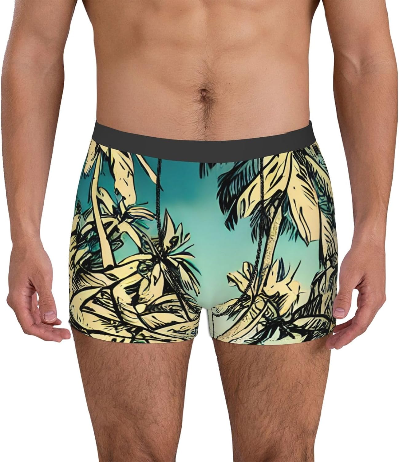Sketch Hawaii Print Boxers For Menâ€“full Print Mens Underwear Boxer Briefs,Comfortable Boxers For Men