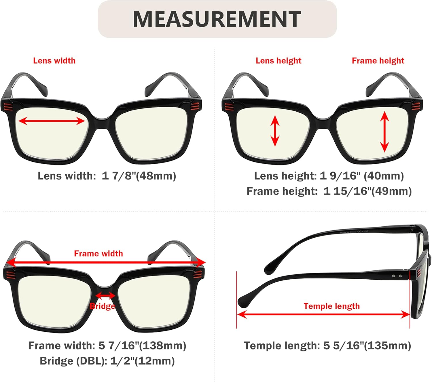Eyekepper 4-pack Reading Glasses Blue Light Blocking Square Computer Readers Women