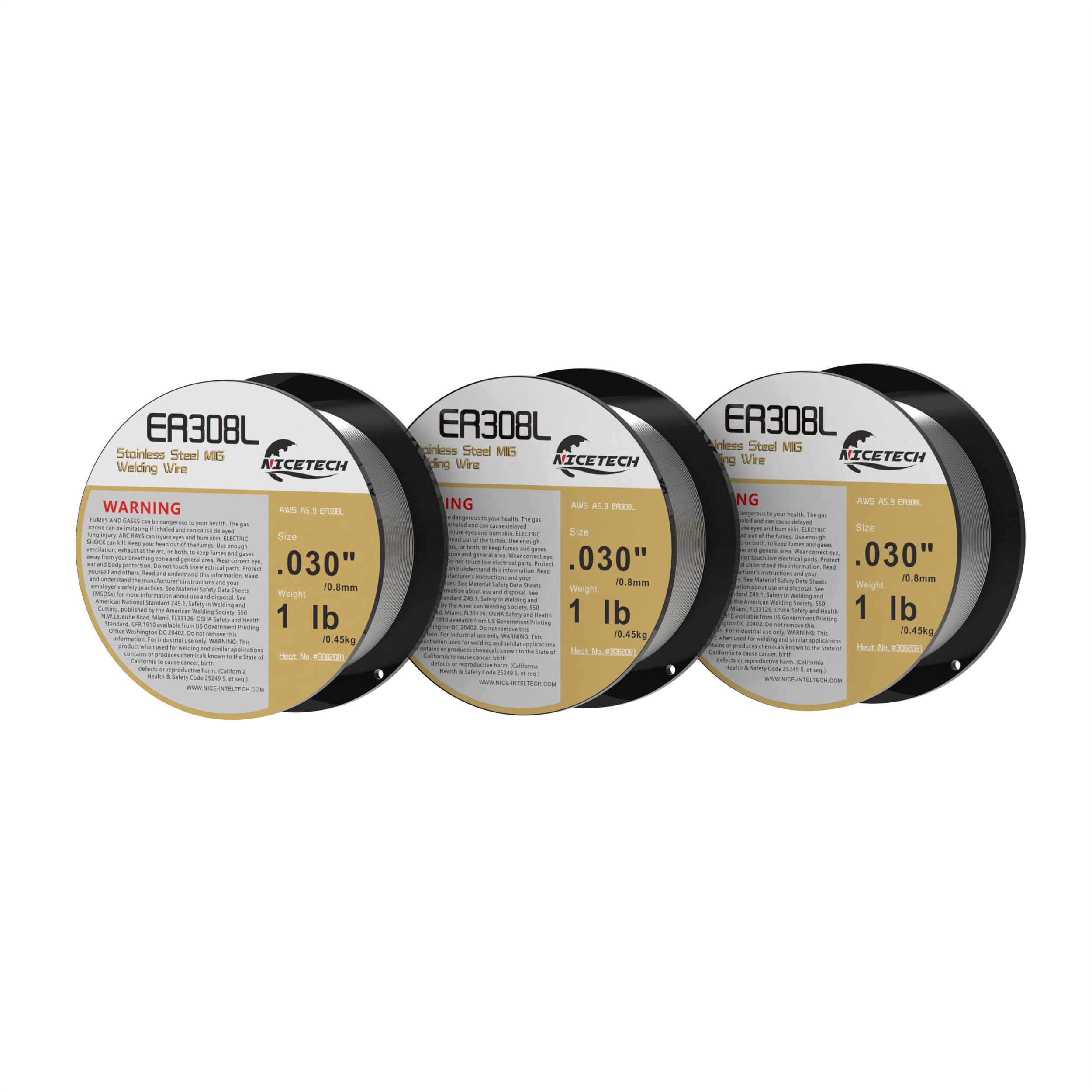 NICETECH, ER308L Stainless Steel MIG Welding Wire. (3, 030")