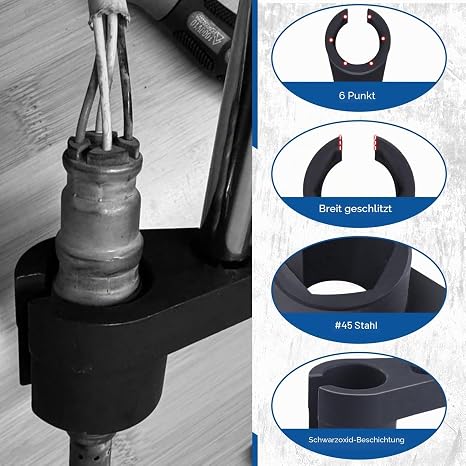 LEONTOOL Offset O2 Sensor Connector 7/8 with 3/8 Drive Universal Wrench for Oxygen Sensor Removal O2 Sensor Tool
