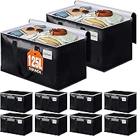 Vista 9 de BlissTotes Bolsas de mudanza, cajas de mudanza resistentes con cremalleras en la parte superior y asas resistentes, bolsas de almacenamiento