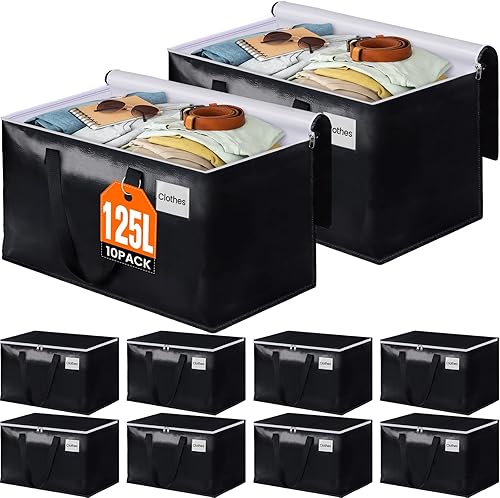 Miniatura 9 de BlissTotes Bolsas de mudanza, cajas de mudanza resistentes con cremalleras superiores y asas resistentes, bolsas de almacenamiento para ahorrar