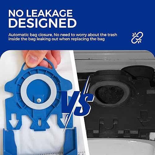 Miniatura 7 de Bolsas para aspiradora Miele Classic C1 Complete C1 C2 C3 S227 S240 S270 S400 S2 S5 S8 Series, incluye 9 paquetes de bolsas de limpieza de aire de