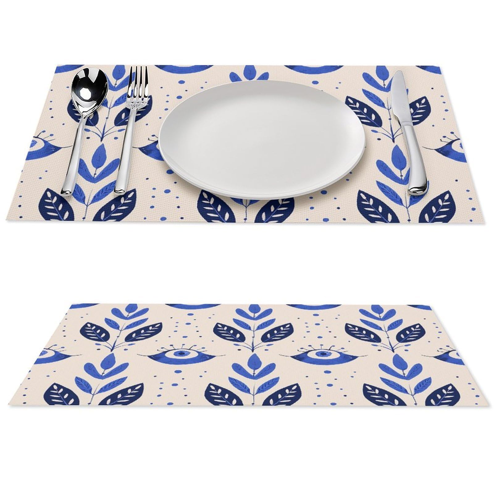 Set de table en PVC motif œil bleu chic et résistant à la chaleur x4