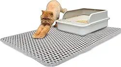 Tapete Coletor de Areia para Gatos Limpa Patas YOLOPET – Cinza, Tamanhos Variados, Impermeável, Fácil de Limpar (M (60x45), Coração)