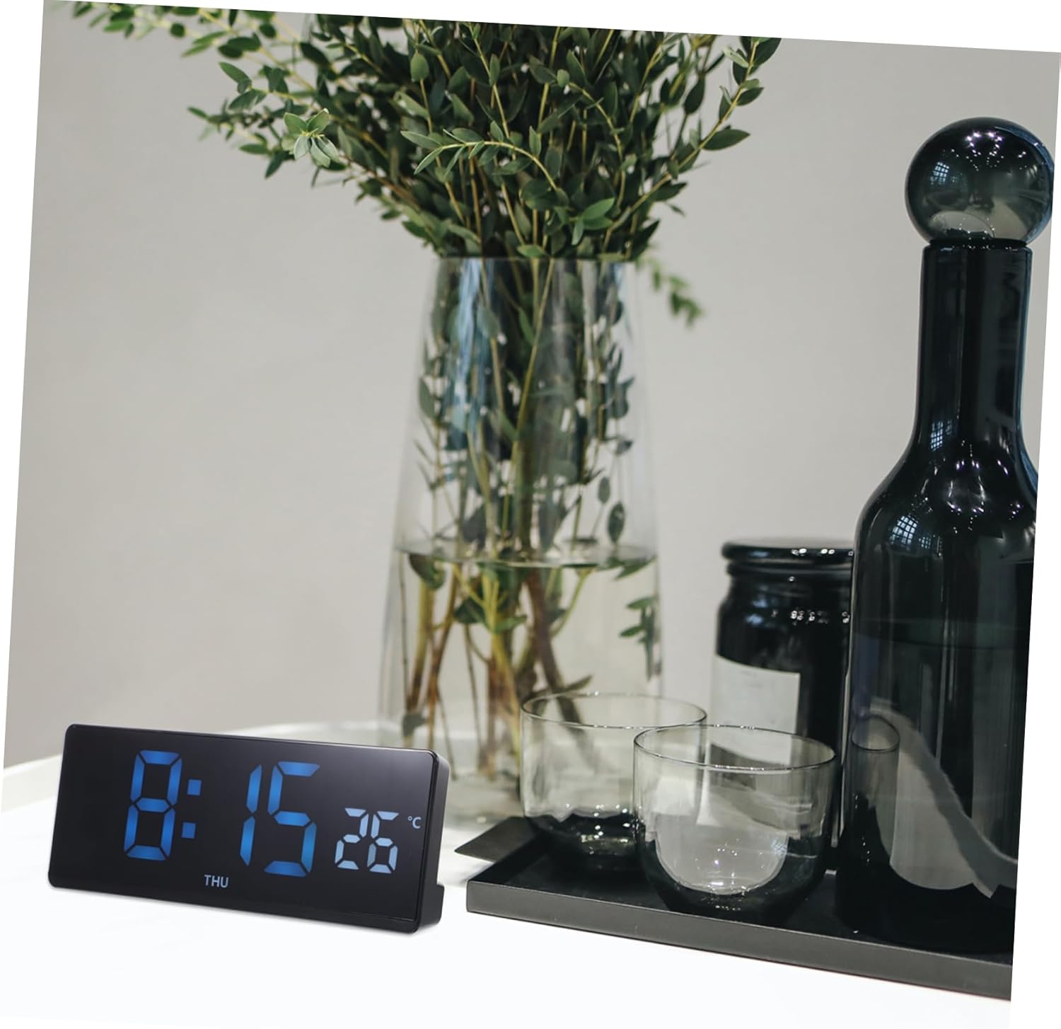 Cabilock 4pcs Magnetic Led Digital Clock Display Desk Decor Alarm Clock Battery Operated