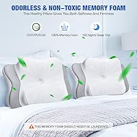 Vista 6 de ONHO Cervical Pillow Memory Foam Pillows for Pain Relief Contour Memory Foam Pillow for Sleeping Orthopedic Neck Pillow Ergonomic Bed Support Pillow