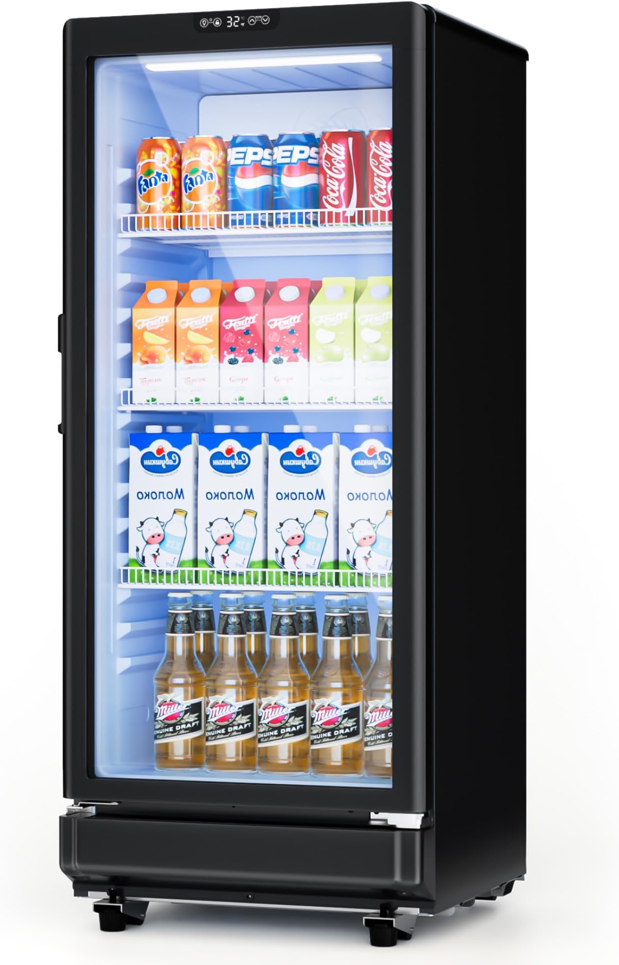 6 Cu.Ft Commercial Beverage Fridge with Glass Door