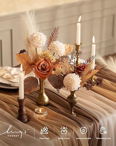 Miniatura 82 de Ling's moment - Juego de flores artificiales para manualidades, ramos de boda, centros de mesa, arreglos de novia, fiestas y decoración del hogar