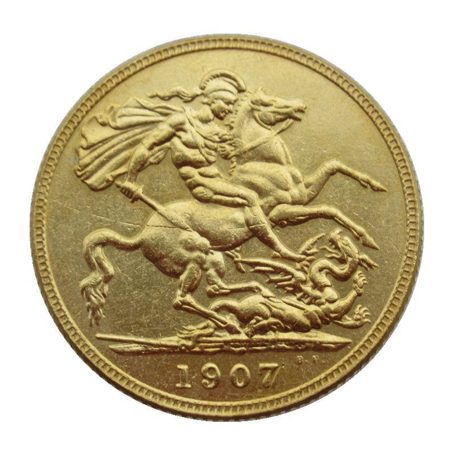 WLZQELVCF British 1 Sovereign Gold Pound 1902-1910 9 replica commemorative coins, 1907