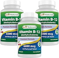 Vista 9 de Best Naturals Vitamina B-12 como metilcobalamina (metil B12), 6000 mcg 60 comprimidos sublinguales (60 unidades (paquete de 2))