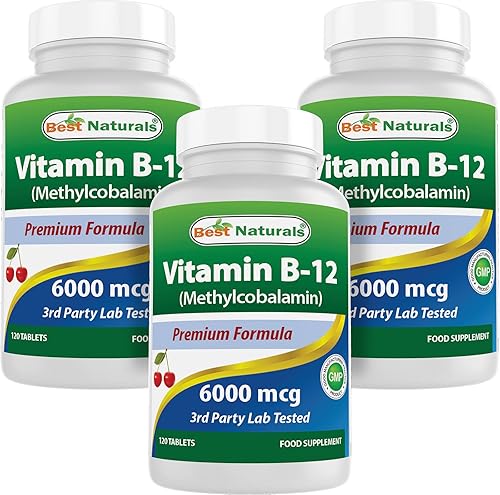 Miniatura 8 de Best Naturals Vitamina B-12 como metilcobalamina (metil B12), 6000 mcg 120 comprimidos sublinguales (120 unidades (paquete de 2))