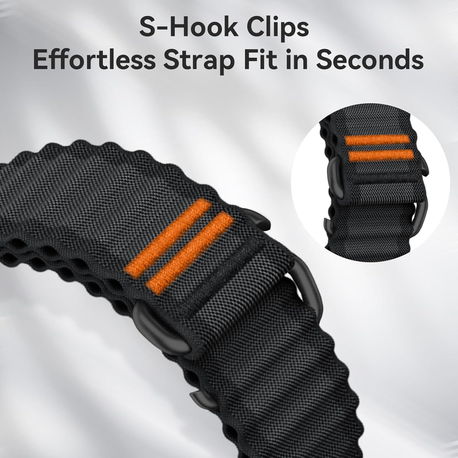 Nylon Quickfit 26mm Watch Band for Garmin Fenix 8 51mm/Fenix 7X/6X/5X/5X Plus/6X Pro/7XPro Band,Soft S-Hook Smartwatch Bands for Garmin Enduro 2 3/Quatix 7/Descent MK2i/3i/Tactix 7Pro,epix Pro 51mm