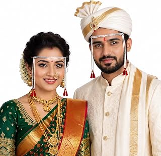Mundavalya For Marathi Wedding - Maharashtrian Wedding Bashing Pair – 6.5 Inches Bead Design Mundavalya / Mundavali for Br... Price In India