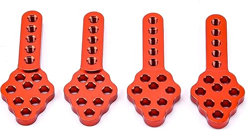 Miniatura 6 de CNC Metal RC Car Amortiguador Montaje Ajustar Altura Ángulo Soporte para Axial SCX10 90046 D90 D110 RC Crawler Car (Rojo)
