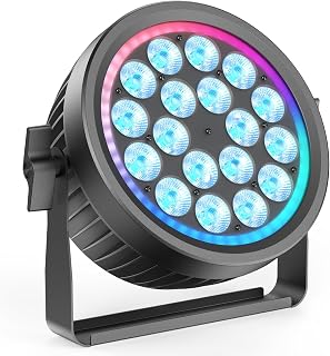200W Fanless & Silent Stage Lights, 4 in 1 RGBW LED Par Lights with Dynamic Aperture, DMX512/Master-Slave/Auto/Sound Activated Par Can Uplights for Events Wedding Bar Party Stage - 1Pack
