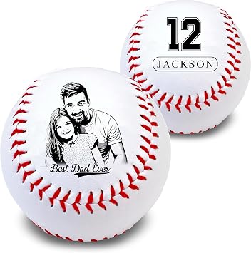 Custom Baseball Team Gift Personalized W/Photo Text, Customized for Dad, Grandpa, Husband, Picture Group Gift for Baseball Lovers