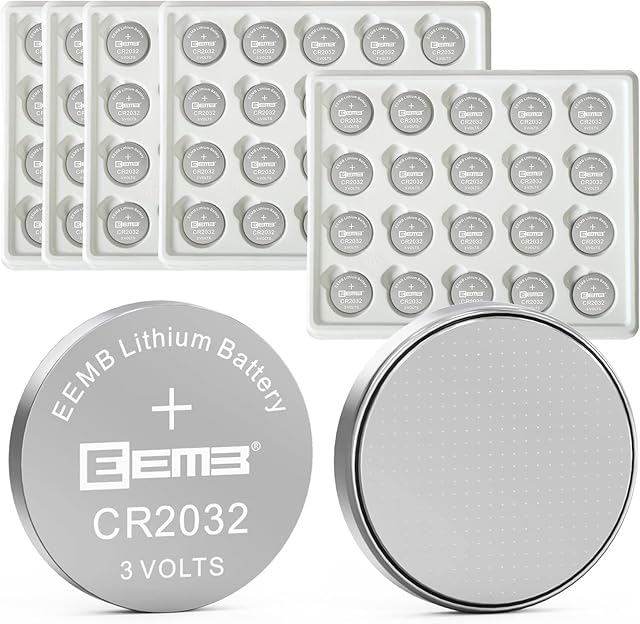 100PCS EEMB CR2032 Li-MnO2 Non-Rechargeable Lithium Battery 3V Button Coin Cell Battery Trusted Quality 210mAh UL Certified Single Use Battery DO NOT CHARGE BATTERY