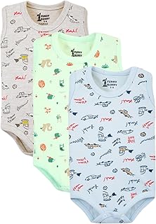 طقم سالوبيت بكباسين قطن سادة بقصة واسعة للأطفال البيبي من فاني باني، 3 قطع