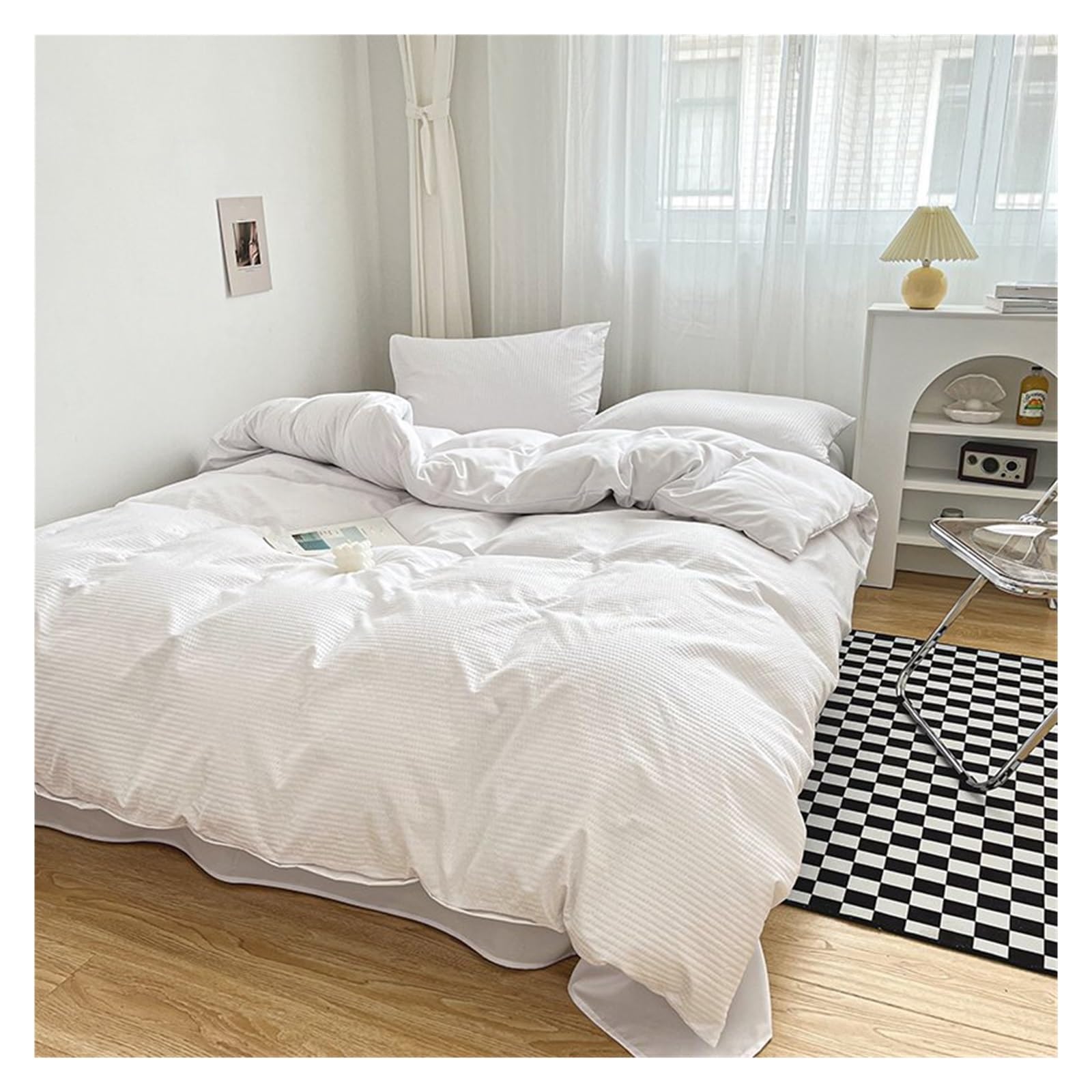 Ensemble de literie ImstAm parure housse de couette couleur unie lit double simple