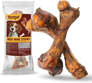 Natural Bully Sticks 100% Beef Single Ingredient for Medium & Large Dogs, 7"-8" Fully Digestible Bison Dog Chew Bones Natural Long-Lasting for Pet Chewing, Aggressive Chewers