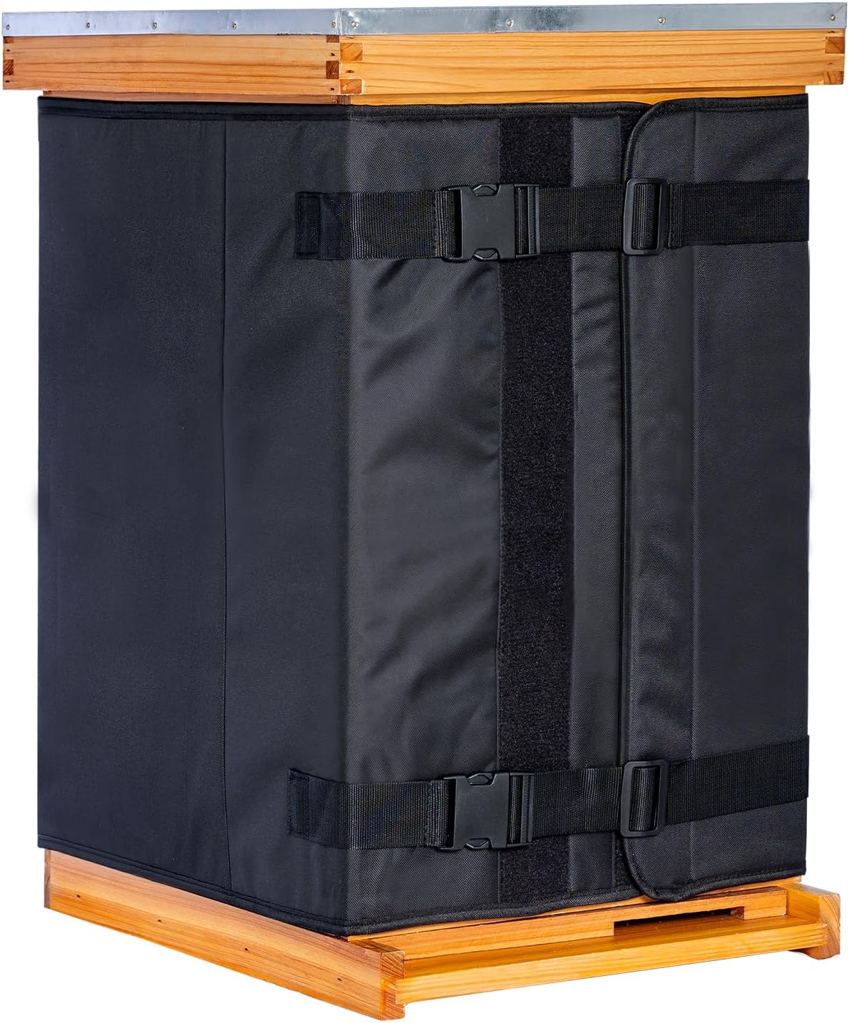 POLLIBEE Winter Bee Hive Wrap, Insulated Windproof 600D Oxford Adjustable Beehive Cover for 8 & 10 Frame Hives, Fits 2 Deep Boxes & 1 Medium Super Box, Winter Beekeeping Supplies,76.8" x 24.8"