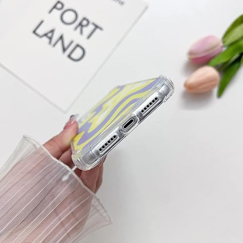 Miniatura 7 de Ginkgonut Funda compatible con iPhone 15 Pro, diseño ondulado simple y simple para mujeres y niñas, funda de TPU suave + protección de policarbonato