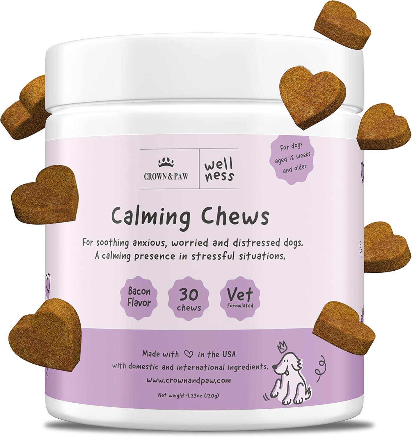 Crown & Paw Hemp Calming Chews for Dogs Anxiety Relief
