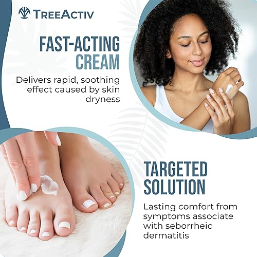 Miniatura 4 de TreeActiv Crema de dermatitis seborreica, 8 onzas, crema de psoriasis para cara y cuerpo, tratamiento hidratante de dermatitis seborreica, crema