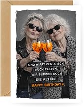 Funny Birthday Card Best Friend Funny Original Card Birthday Girlfriend Cheeky Saying Humour Get Older Women Folding Card A6 with Envelope High-Quality Matt