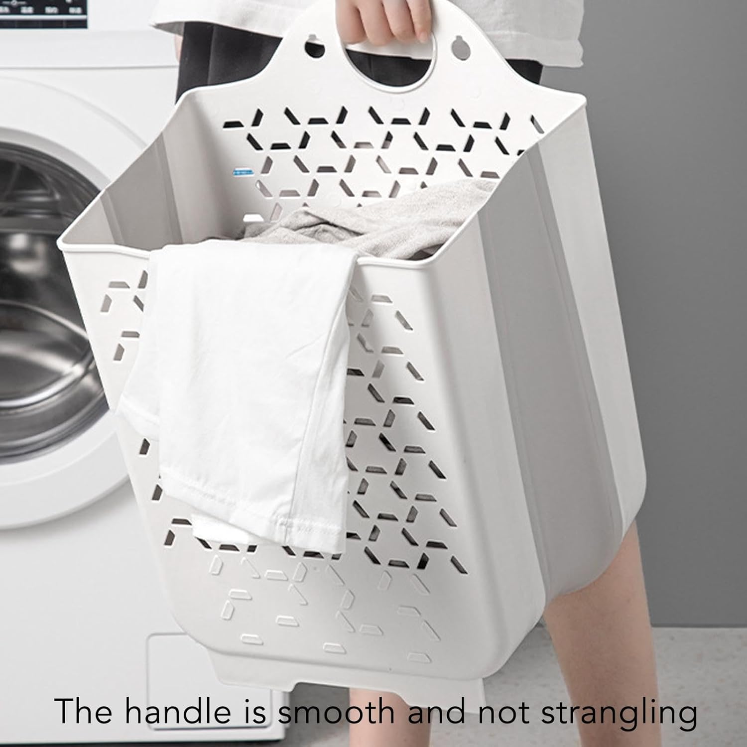 Laundry Basket, Wall Mounted Collapsible Hanging Laundry Basket, Multifunctional Folding Plastic Laundry Hamper Dirty Clothes Basket Space Saving for Bathroom, Bedroom, Small