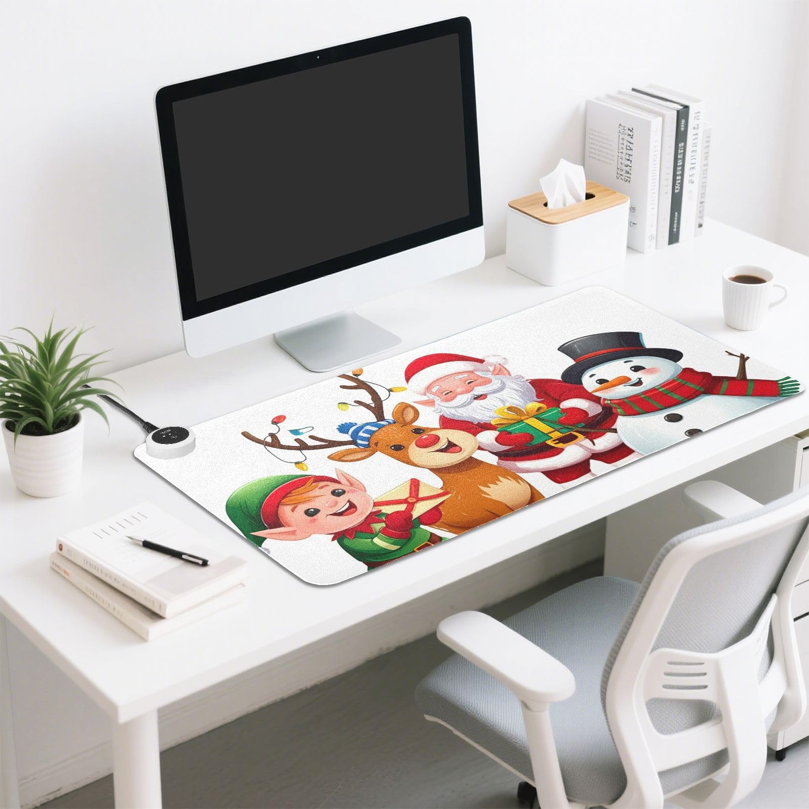 FRMG Natale Babbo Natale Nano Cervo Pupazzo di neve Desk mat Riscaldato Desk mat Riscaldato Mouse pad Tre livelli Temperatura Grafene Riscaldamento Foglio A2305584