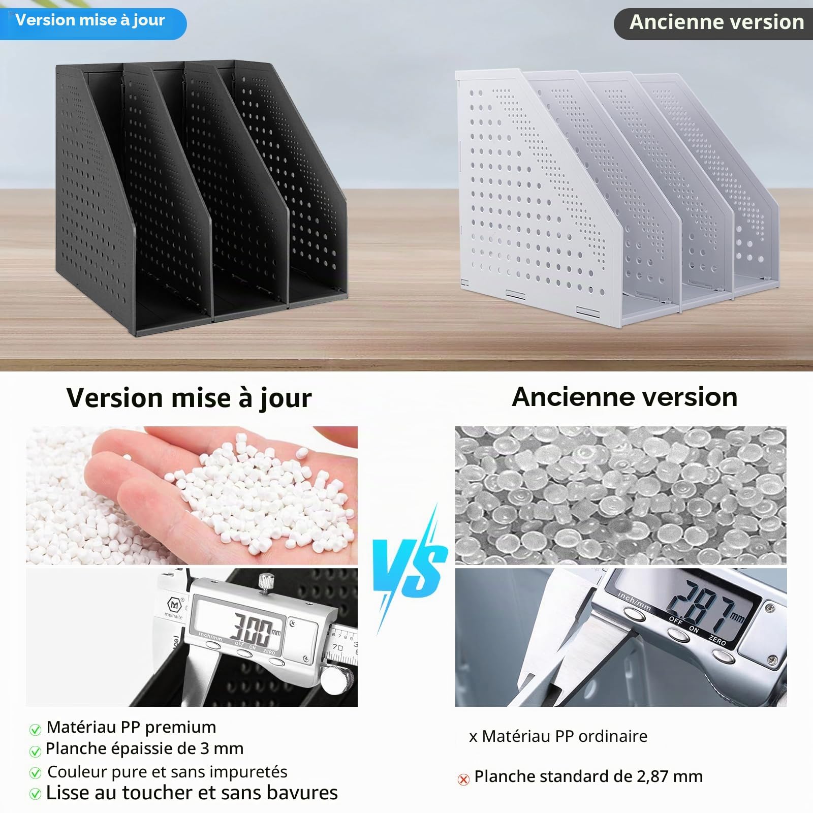 Porte-revues pliable durable pour documents de bureau, étagères pour livres, CD, étagères, bureau, bibliothèque, maison et école