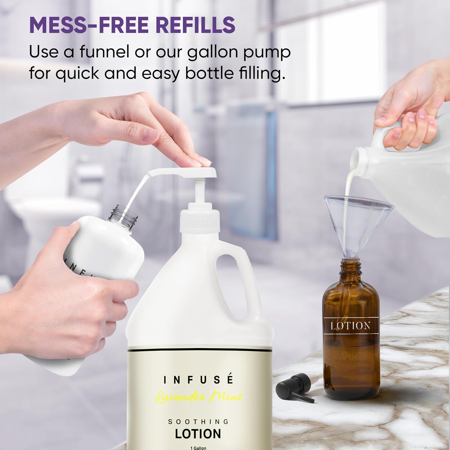 1-Shoppe All-in-Kit | Infuse Lotion | Infuse Lavender Mint Hotel | 1 Gallon | For Hospitality & Vacation Rentals to Refill Dispensers | (Single Gallon)