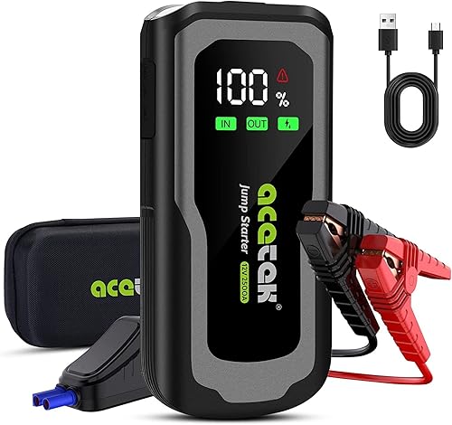 acetek Arrancador de batería de 2500 A para motor de 12 V de hasta 8.5 L de gas o 8 L de diésel, diseño avanzado de 2000 mAh de batería de arranque disponible en Yaxa Colombia
