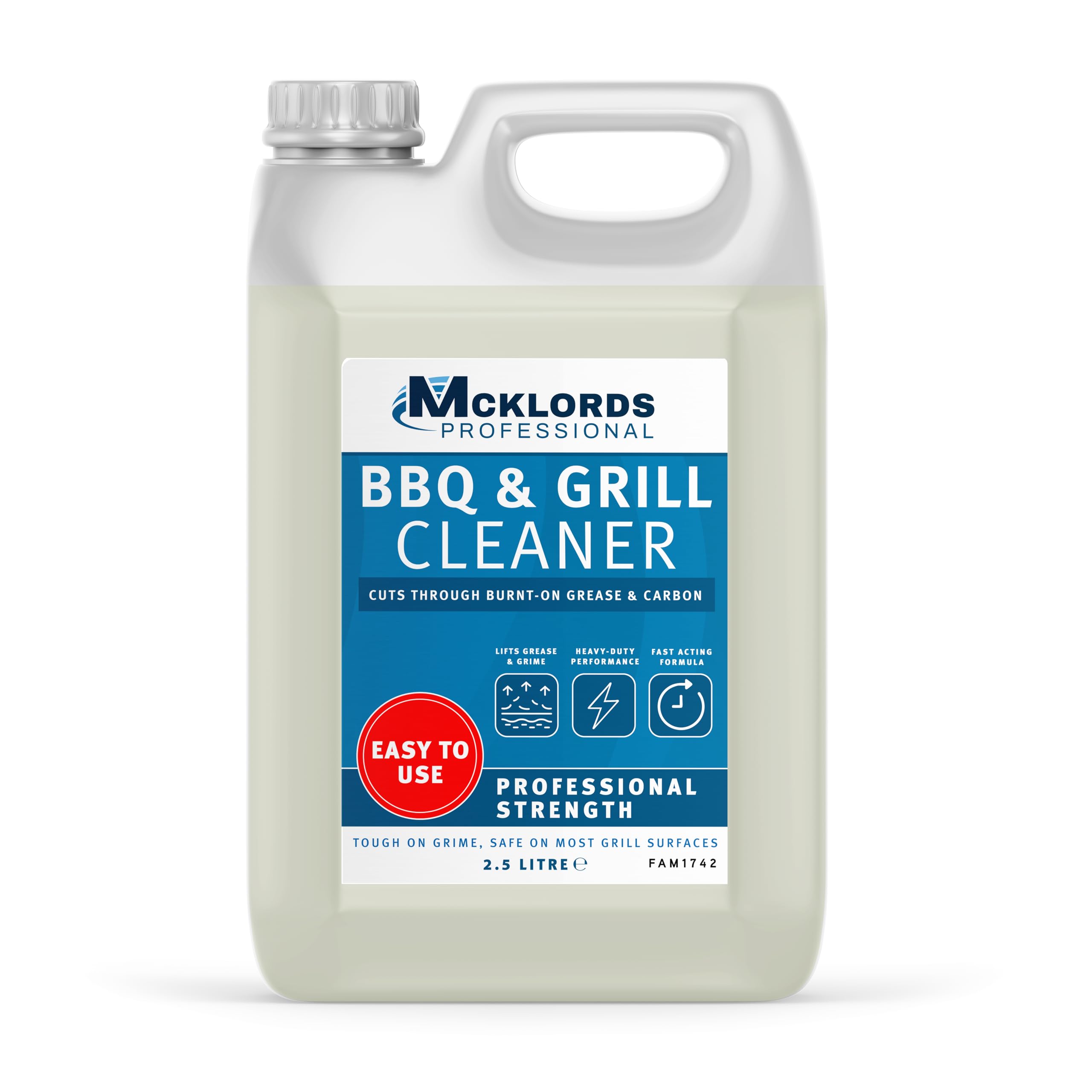 McKLords Professional - BBQ & Grill Cleaner 2.5L - Heavy Duty Degreaser for Grills, Ovens, Racks & Cooking Equipment - Removes Burnt-On Grease, Fat & Carbon Build-Up