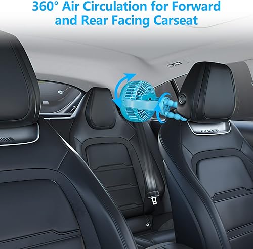 Miniatura 7 de PEYOU Ventilador portátil con pilas, ventilador de cochecito de bebé de 5200 mAh con clip de trípode flexible para bebé, recargable por USB y