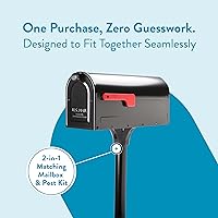 Vista 3 de Architectural Mailboxes 7680B-10 MB1 Kit de buzón de montaje y poste en tierra, mediano, negro